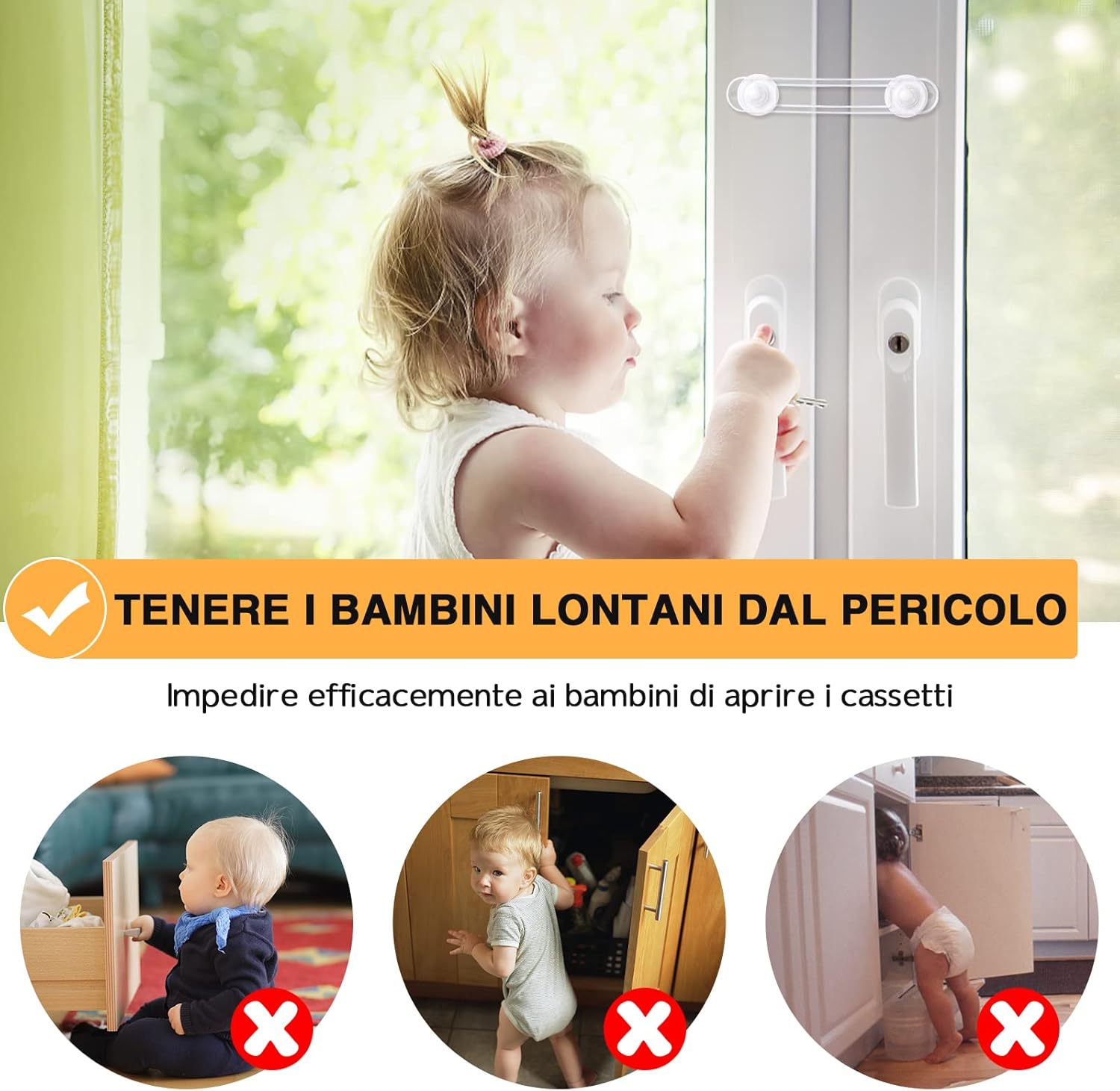 Serrature Sicurezza Bambini - Chiusure Autoadesive Per Armadi, Cassetti E Porte, Facili Da Installare - Foto 2