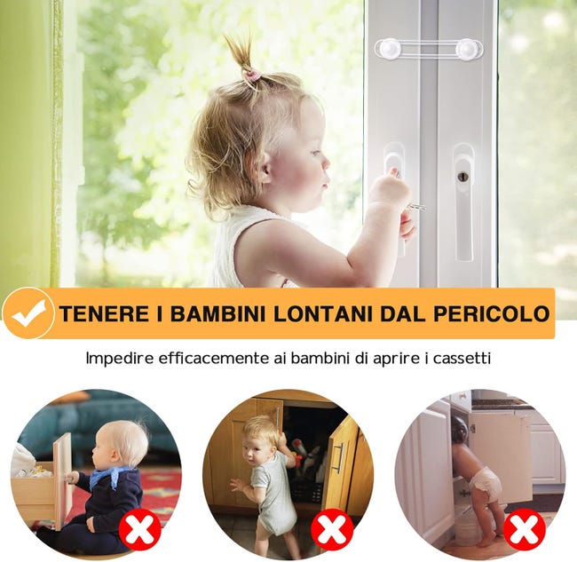 Serrature Sicurezza Bambini - Chiusure Autoadesive Per Armadi, Cassetti E Porte, Facili Da Installare - Foto 2