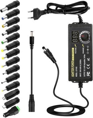Adaptateur Universel Secteur 3V-24V 5A 120W - Alimentation Réglable Avec Affichage LED Et 14 Embouts, Pour électronique