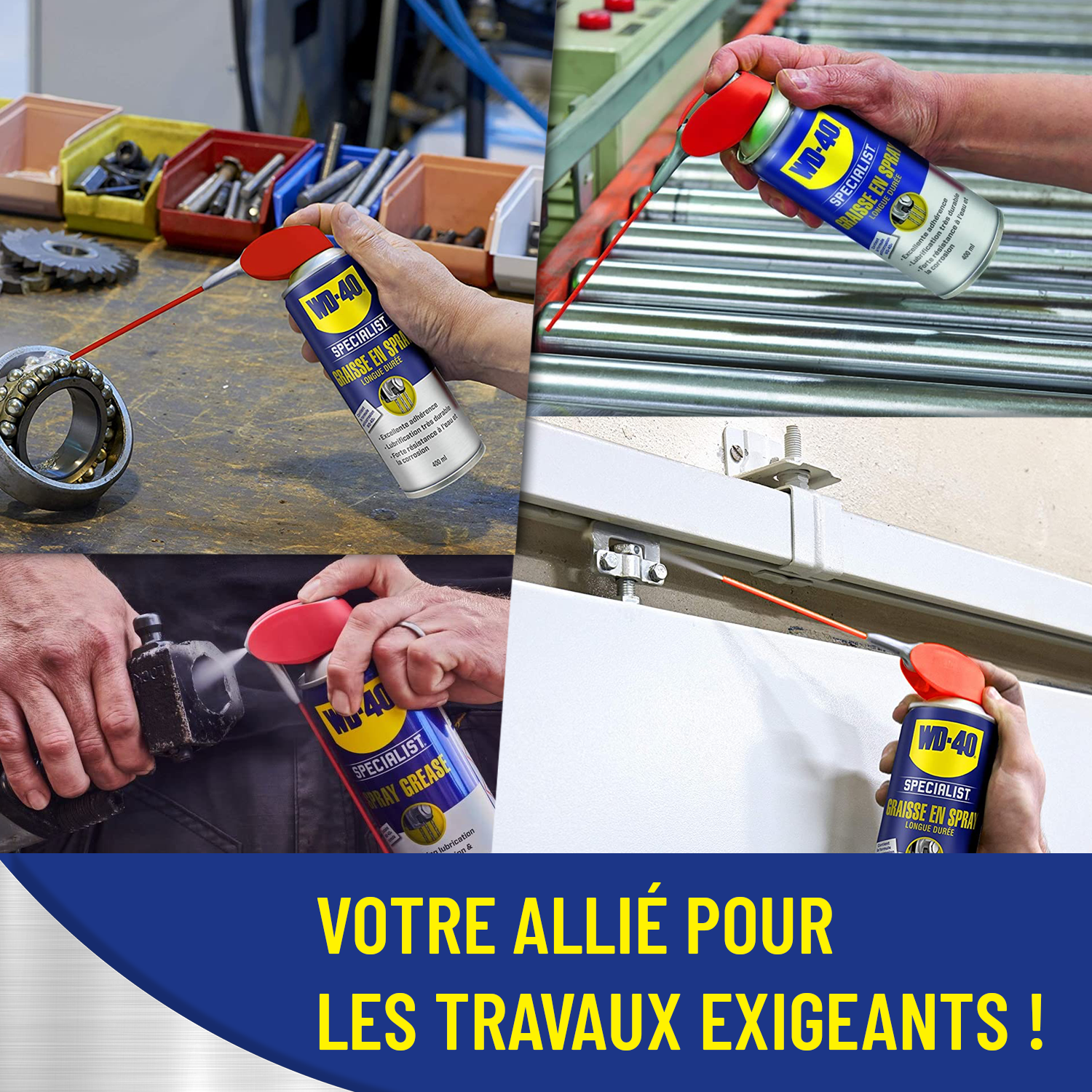 WD40 - Graisse en spray longue durée système professionnel - aérosol de 400ml - 33217 - 5