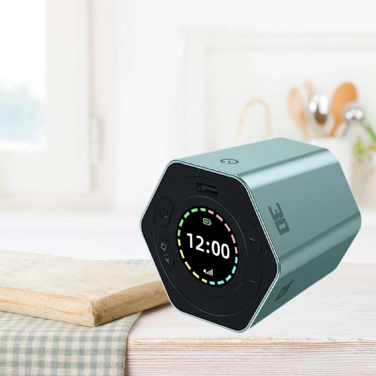 Temporizador Pomodoro com função de balanço, contagem regressiva personalizável de 3/5/10/15/30 minutos para a cozinha, azul. - 3