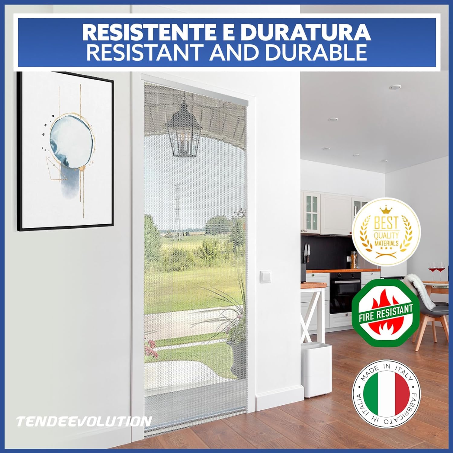 Rideau à chaînette Rideau anti-mouches Aluminium Noir | L. 1m x H. 2,60m | Protection contre les insectes, Porte, Extérieur, Intérieur, Maison, Bureau - 5