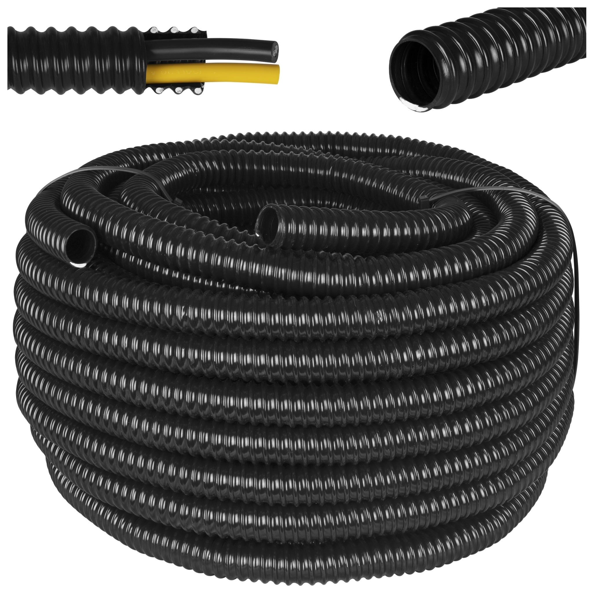 RURA KARBOWANA SPIRALNA PESZEL GIĘTKI GUS UV 320N 57,2mm / 50mm 30m szara