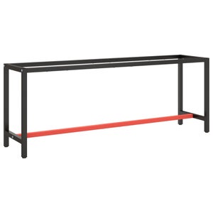 Telaio Per Banco Da Lavoro Regolabile In Altezza, 210x50x79 Cm, In Metallo Nero/rosso, Portata 250 Kg, Con Piatto Forato Per Montaggio Rapido