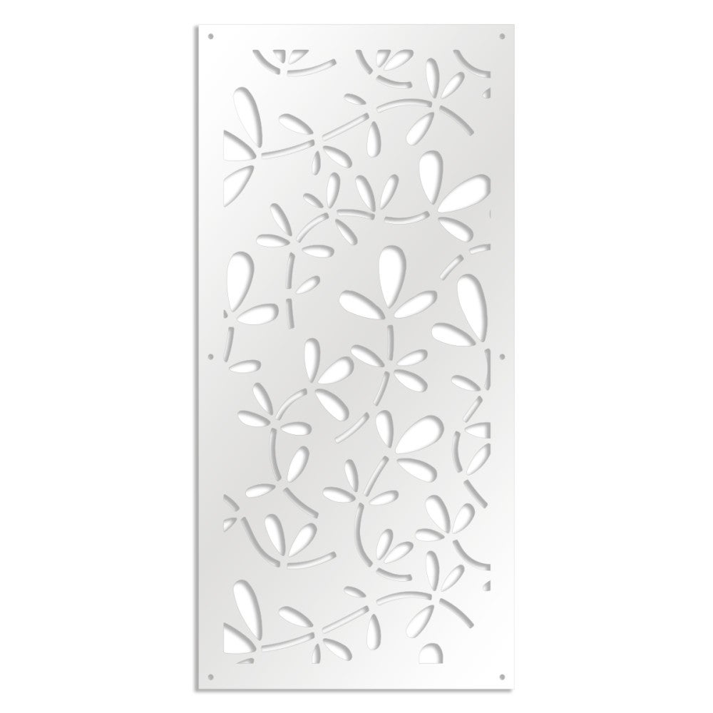 FLOREUS - Panel perforowany z PVC - Parasol przeciwsłoneczny - Rozmiar 98x198 cm - Grubość 1 cm - Kolor BIAŁY