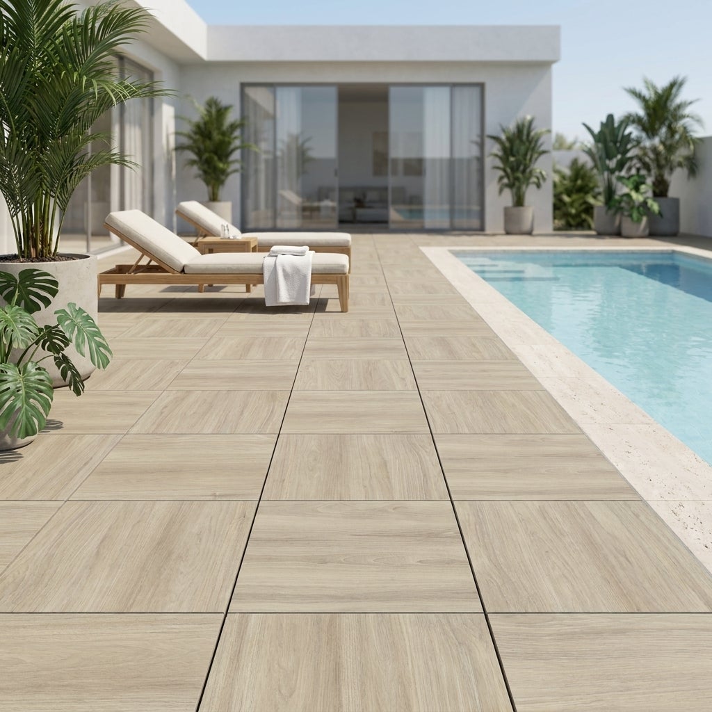 Dalle extérieur sur plots effet bois Sumatra naturel R11 60*60 cm - Réflex Boutique - 3