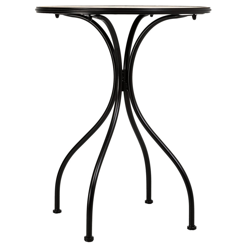 Conjunto de mesa e duas cadeiras em mosaico laranja e ferro forjado - 6