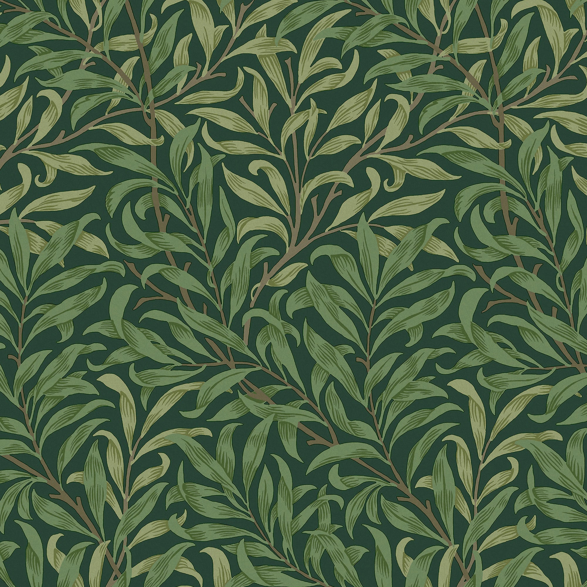 William Morris at Home Tapeta flizelinowa Gałąź wierzby Ciemnozielony 10 m x 52 cm - 4