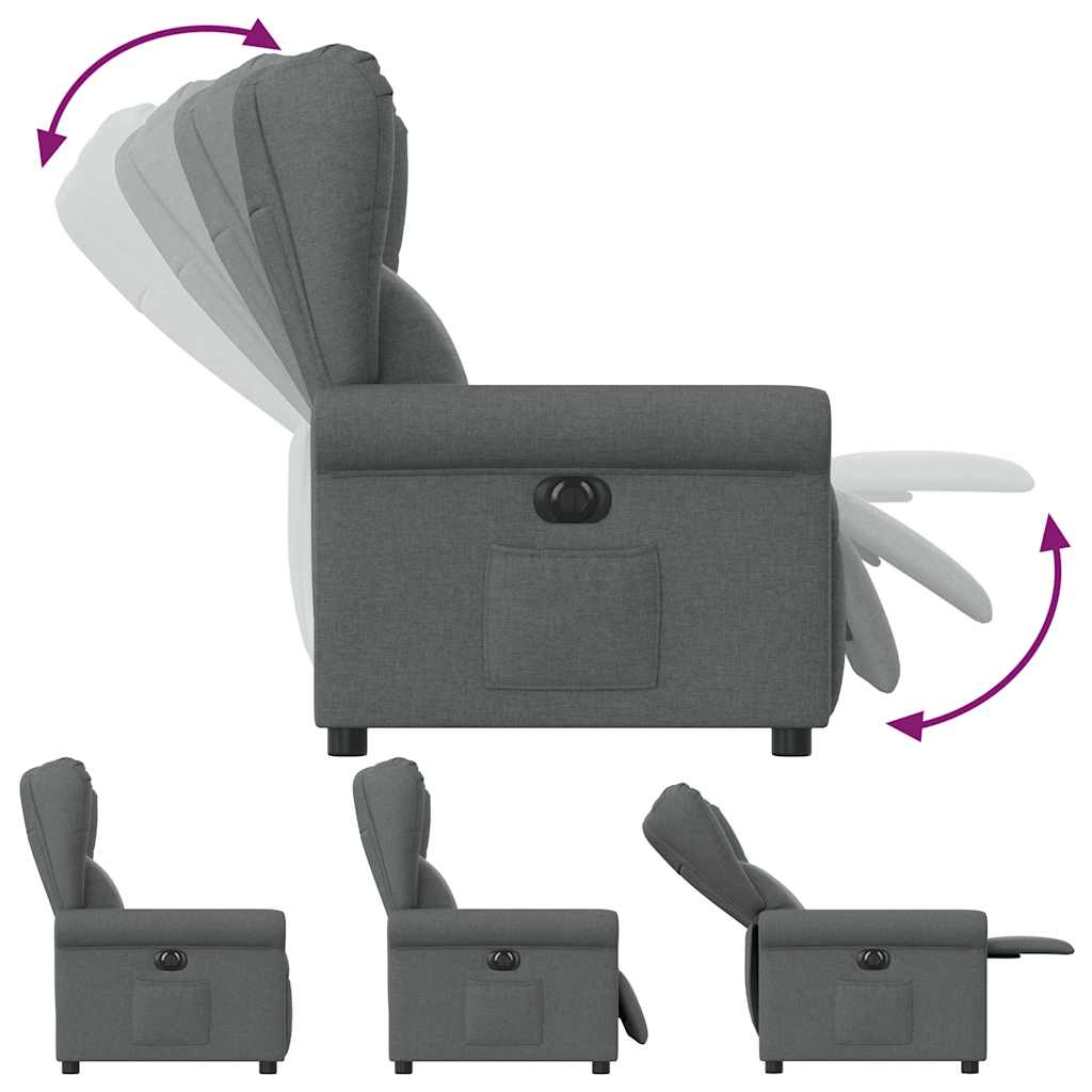Fauteuil de télévision | Fauteuil inclinable électrique Gris foncé Tissu CFW737120 - 7