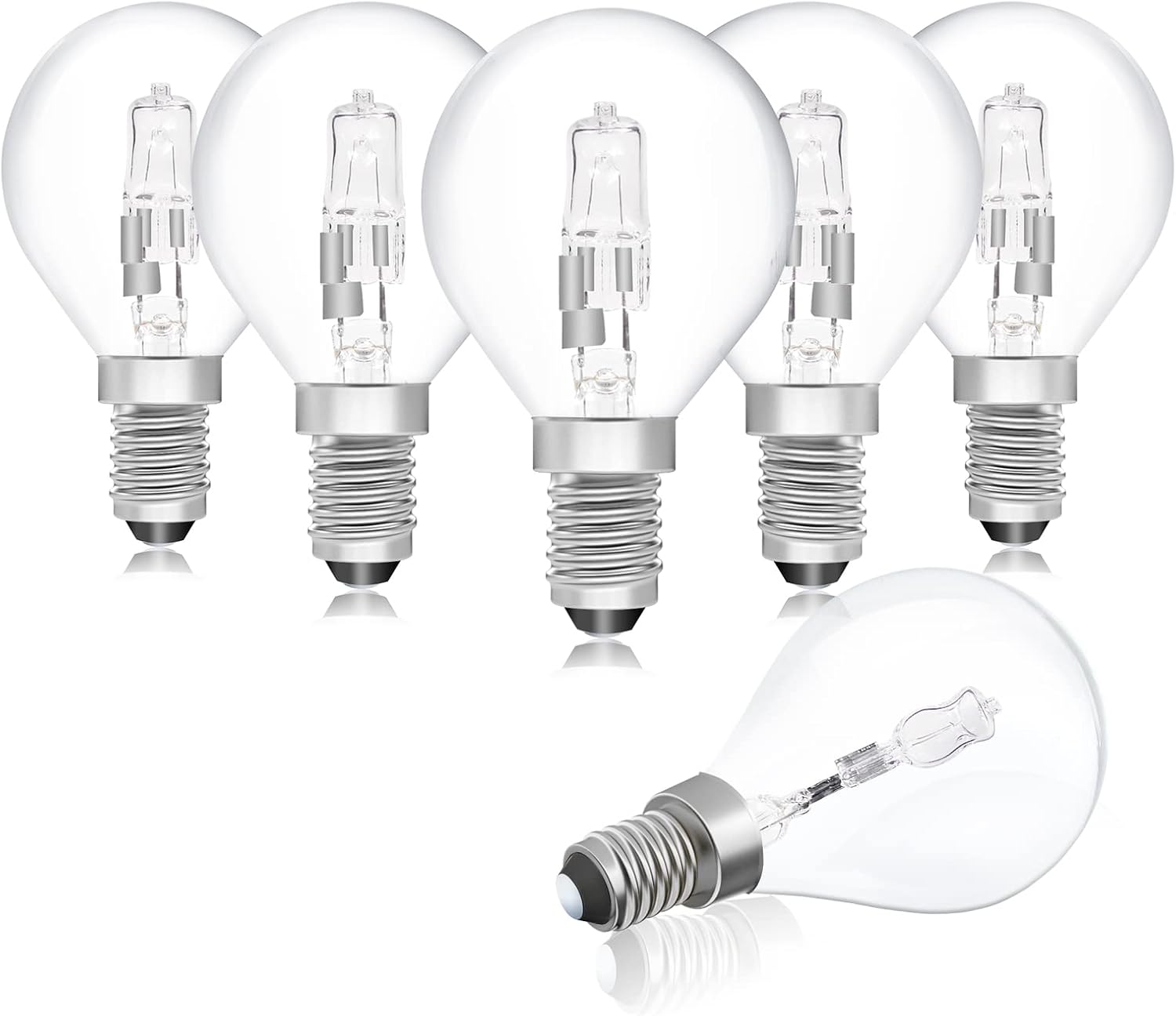 Zestaw 6 żarówek halogenowych G45 E14, 28 W, możliwość regulacji natężenia światła, 220-240 V