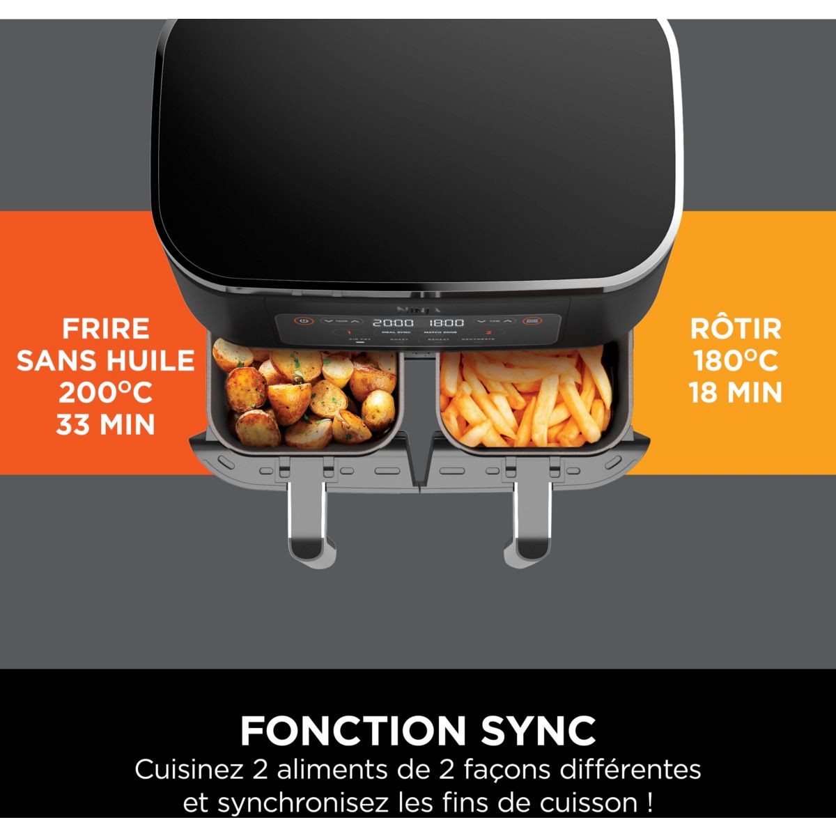 Friteuse sans huile NINJA Foodi DualZone 7,6L AF300EU - 4