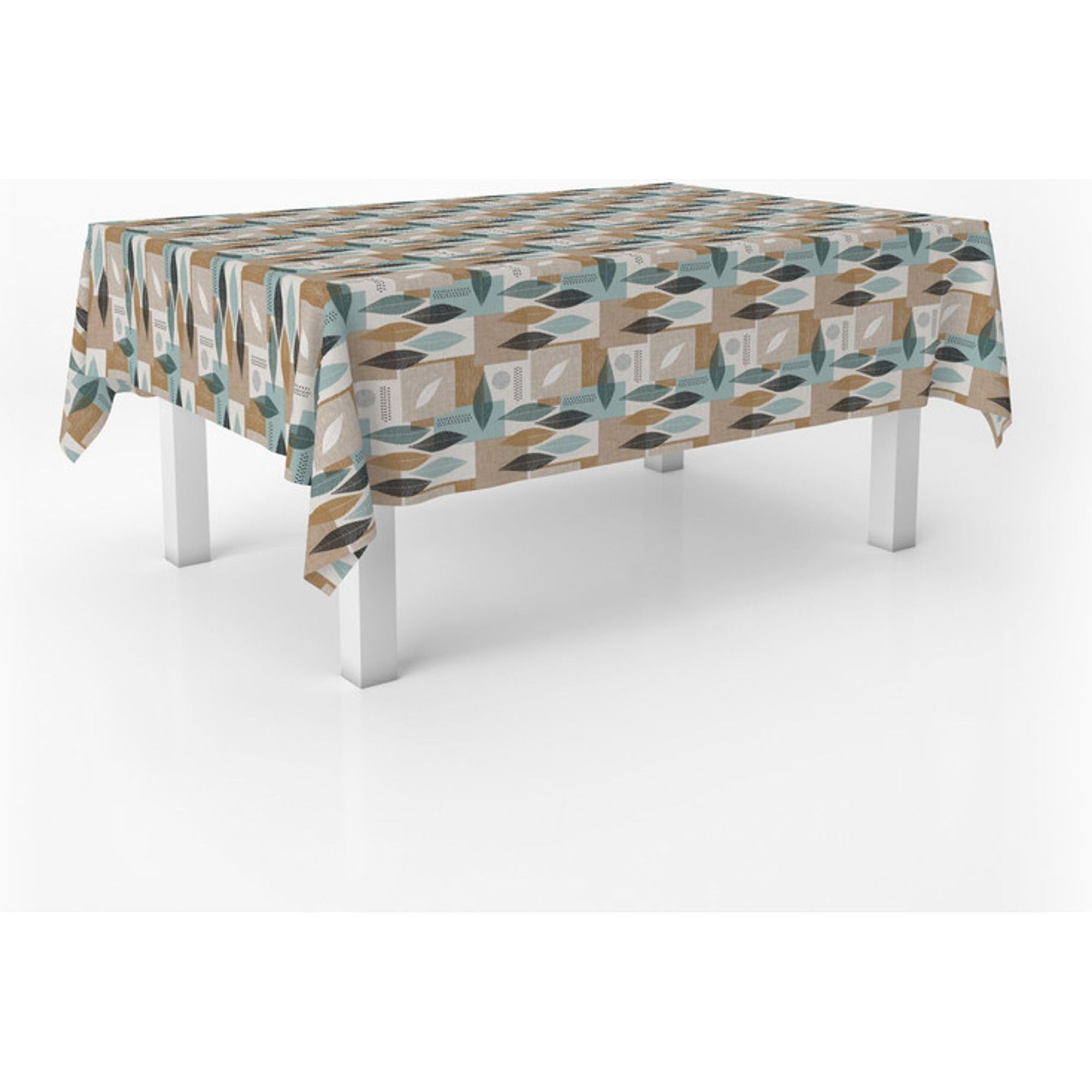 Tovaglia Antimacchia Cucina Moderna 140x260 cm Tela Cerata Plastificata Tavolo Felpata Rustica
