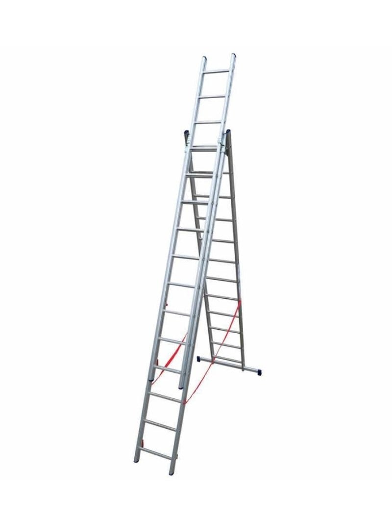 FACAL - Échelle transformable aluminium 3 plans Stilo – Longueur 4 à 8 m - Échelle parisienne - Longueur déployée 8,18 m - 4