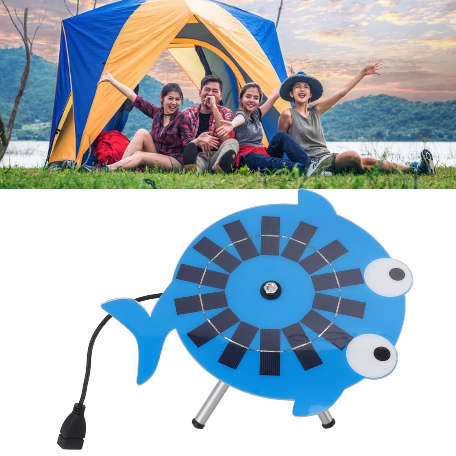 Pannello di ricarica solare portatile leggero da 20 W, aspetto balena, silicio monocristallino, per casa, cortile, esterno - 7