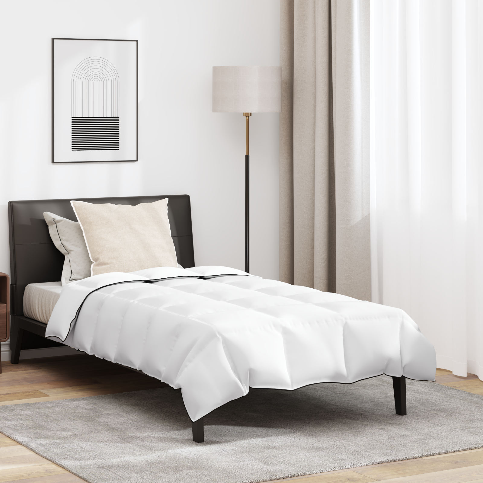 Couette avec oreiller 2 pcs | Duvet Blanc 135 x 200 cm Bas - 2