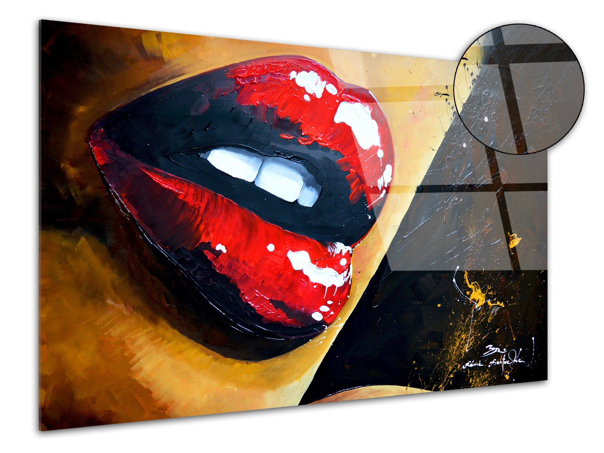 Reproduction peinture Rémi Bertoche sur plexiglas Sensual Lips Leroy — free download