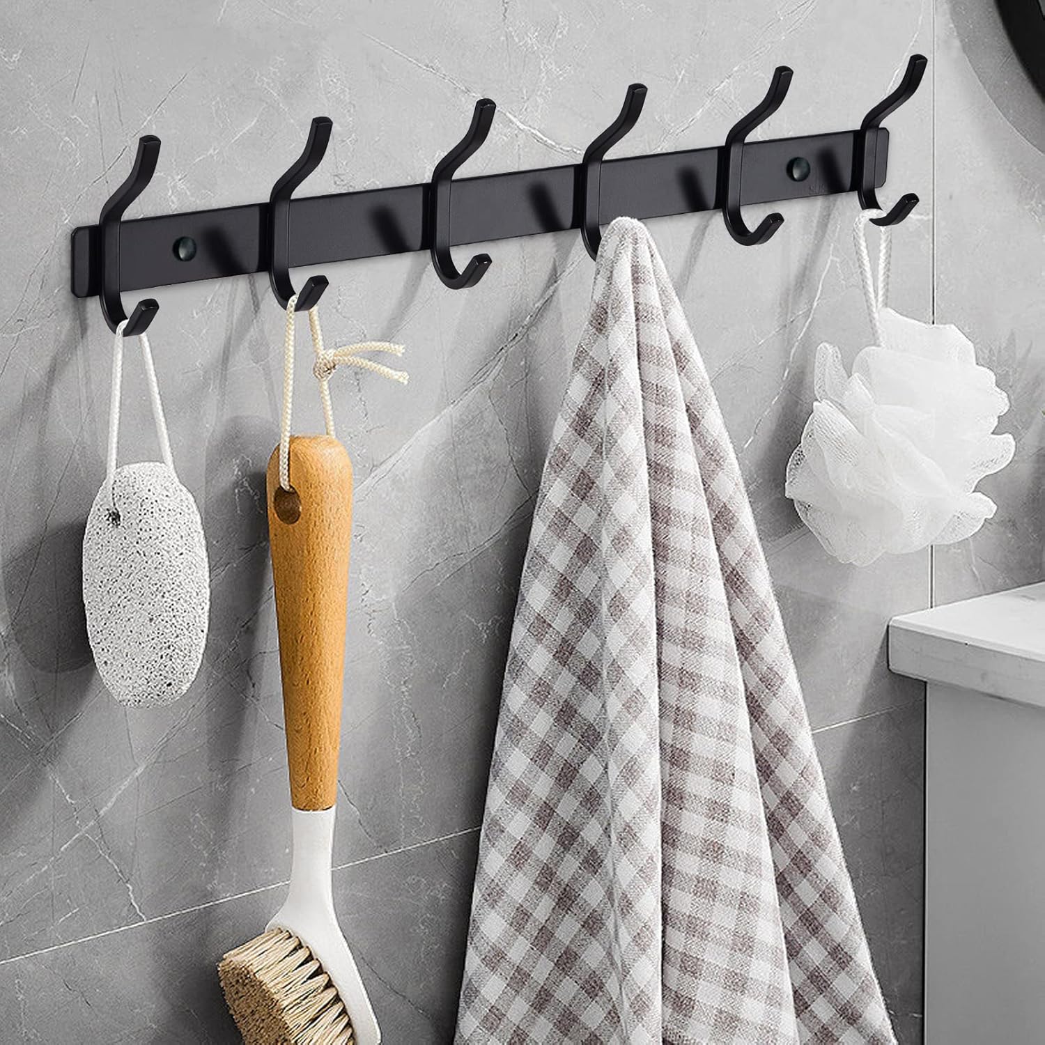 Appendiabiti Da Parete In Acciaio Inox - Set 2 Ganci Con 12 Posti - Porta Vestiti E Asciugamani Per Bagno E Cucina - 2