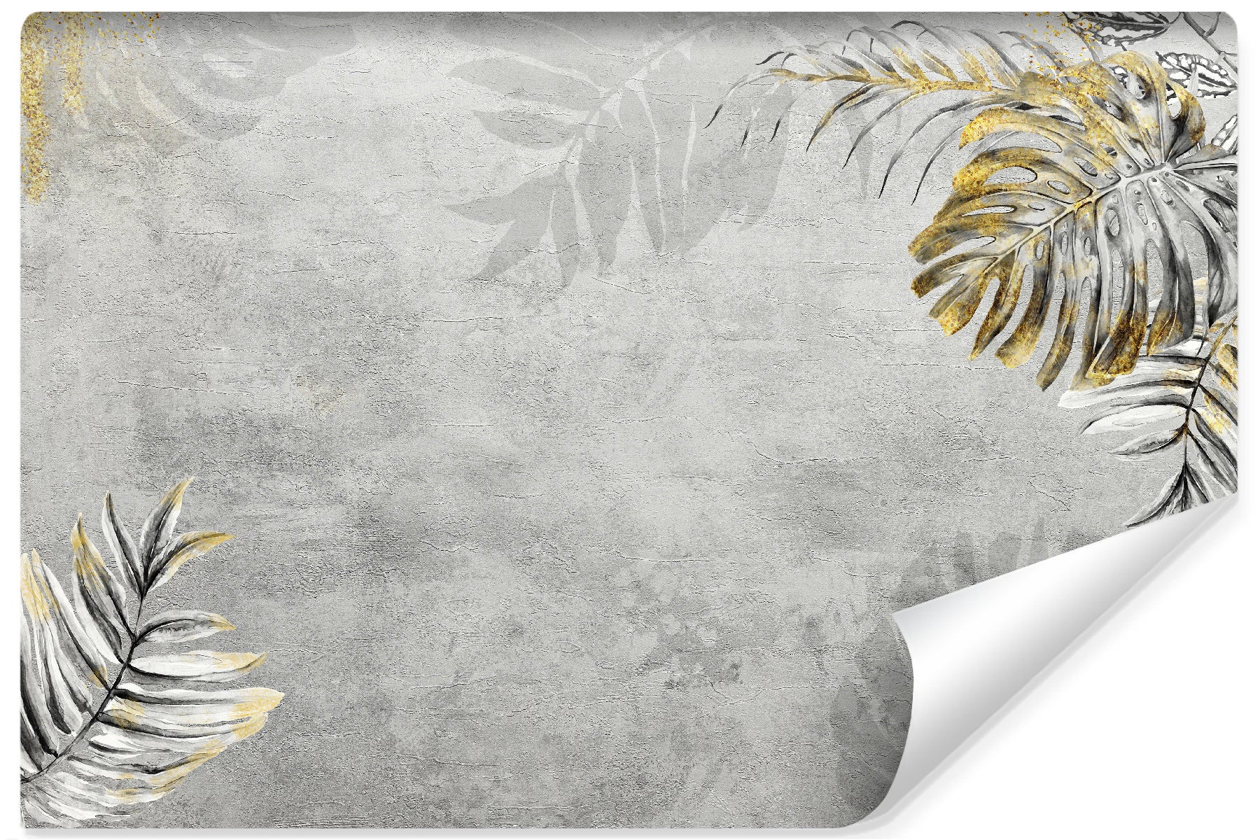 Papel pintado no tejido foto plantas tropicales hormigón para habitación 400cm x 280cm