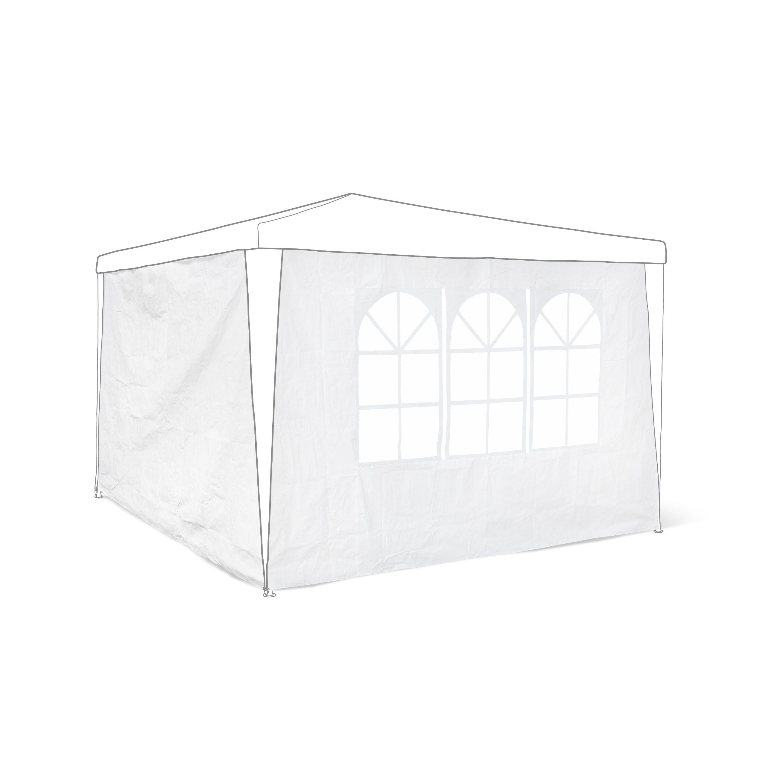 Lot De 6 Parois Latérales Pour Tonnelle - 2x3 M - Étanches, Avec Fenêtres Et Porte - Blanc - Fixation Scratch