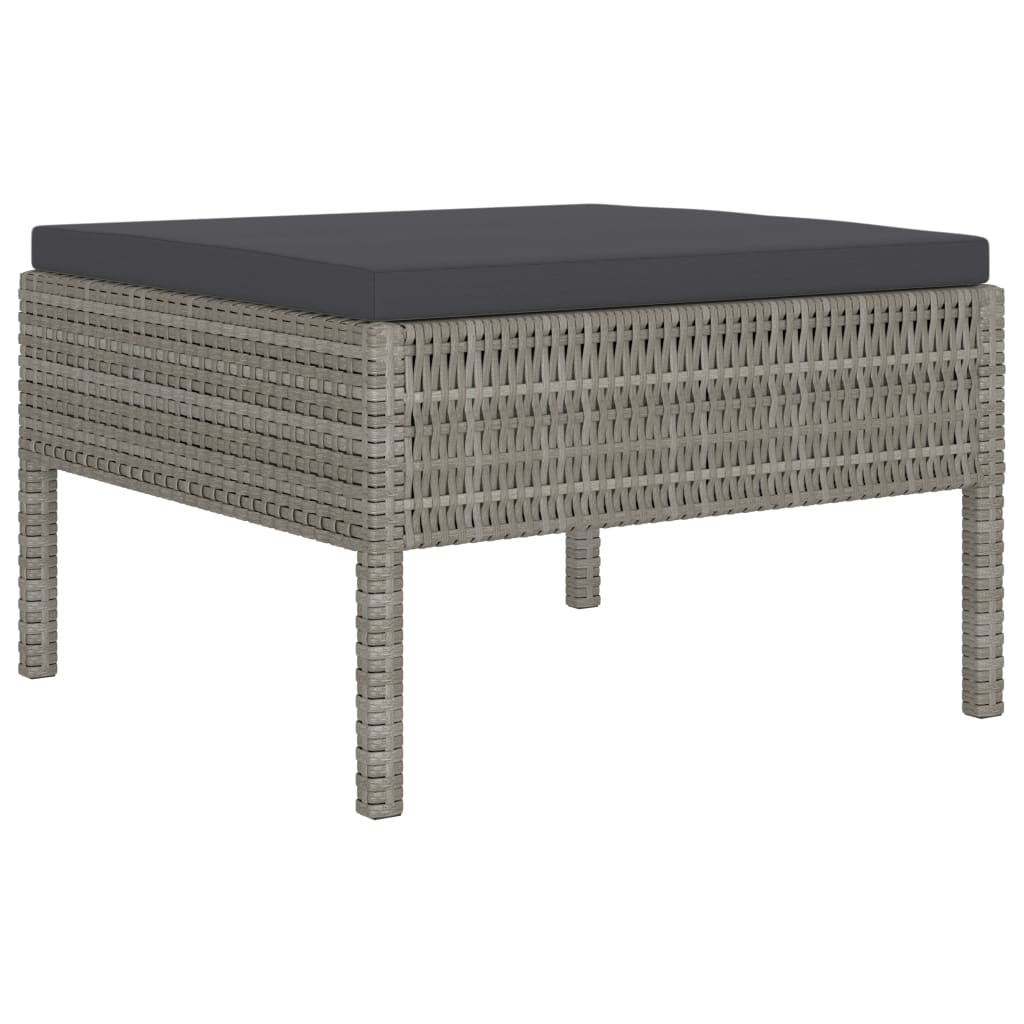 Maison Exclusive - Set Divani da Giardino 6 pz con Cuscini in Polyrattan Grigio - 4