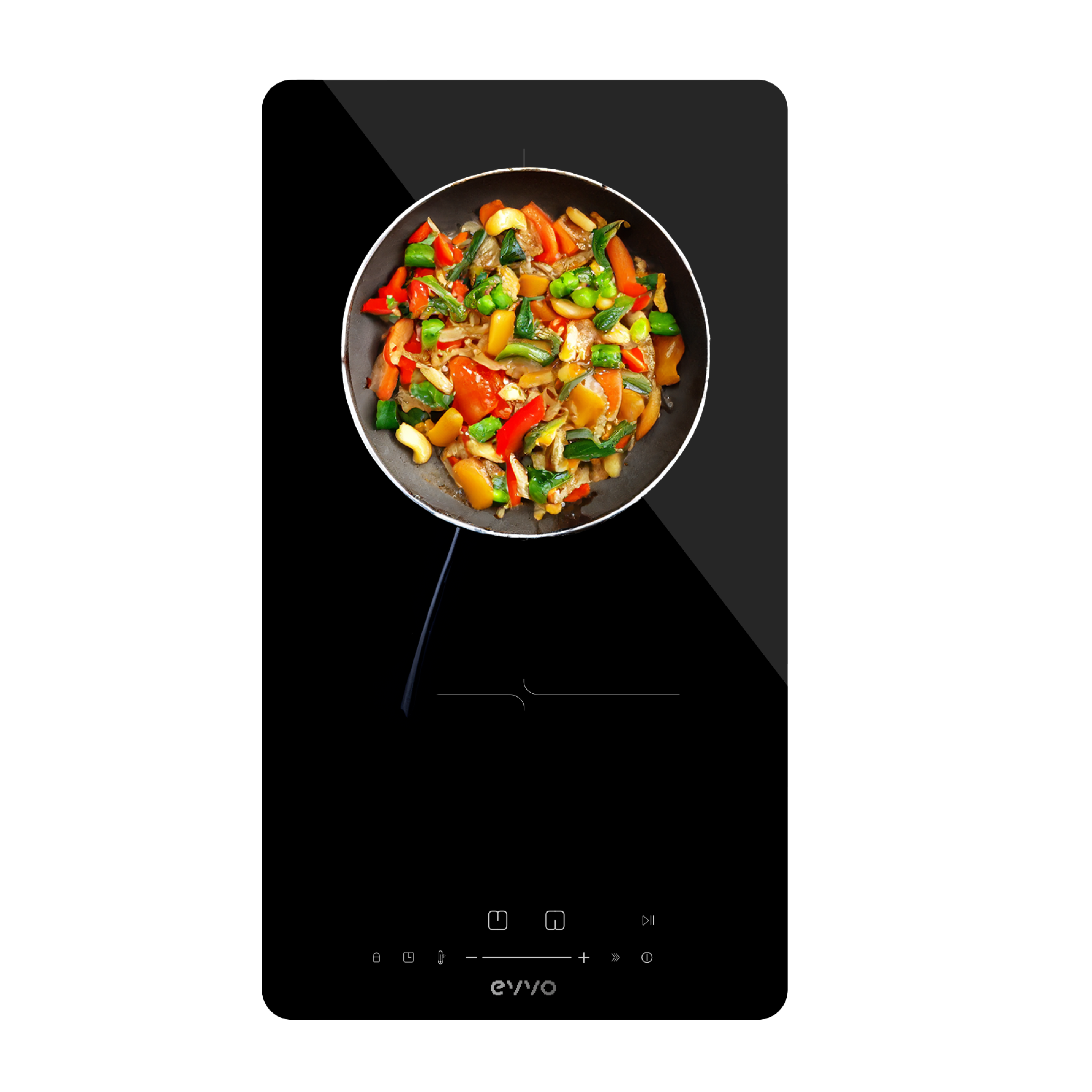 Evvo Placa Inducción 2 Zonas De Cocinado V31, Potencia 3.500W, 9 Niveles, Diámetro 18 Cm, Booster, Táctil, Indicador De Calor - Imagen 3