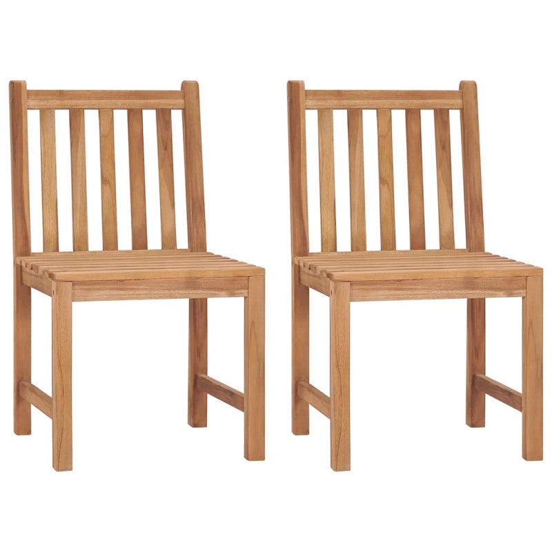 Chaises de jardin lot de 2 avec coussins Bois de teck massif - 3