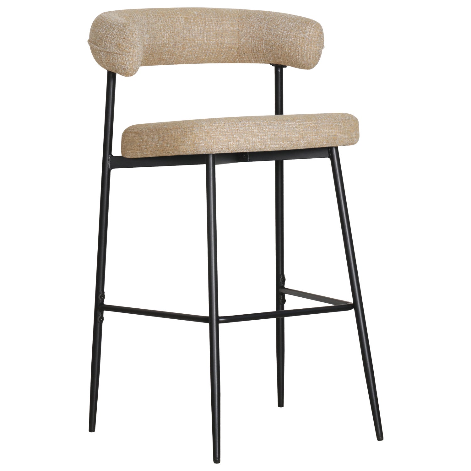 Lot de 2 tabourets de bar jaune chiné tissu THÉA - 4