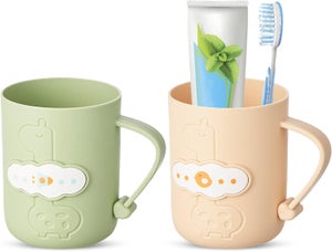 Orange - Gobelets de lavage créatifs en plastique, porte brosse à dents