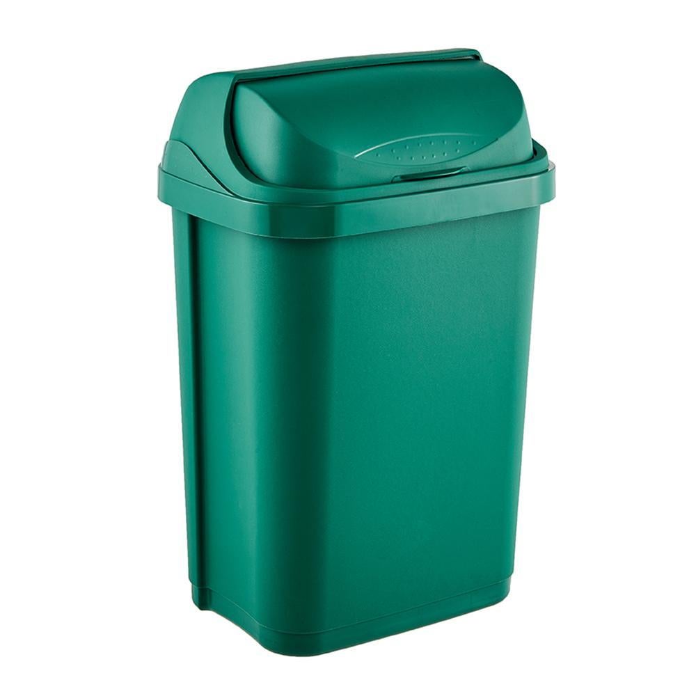 Poubelle Keeeper Rasmus 25L - Vert Nordic Green - Couvercle Pivotant, Design Compact & Facile à Nettoyer