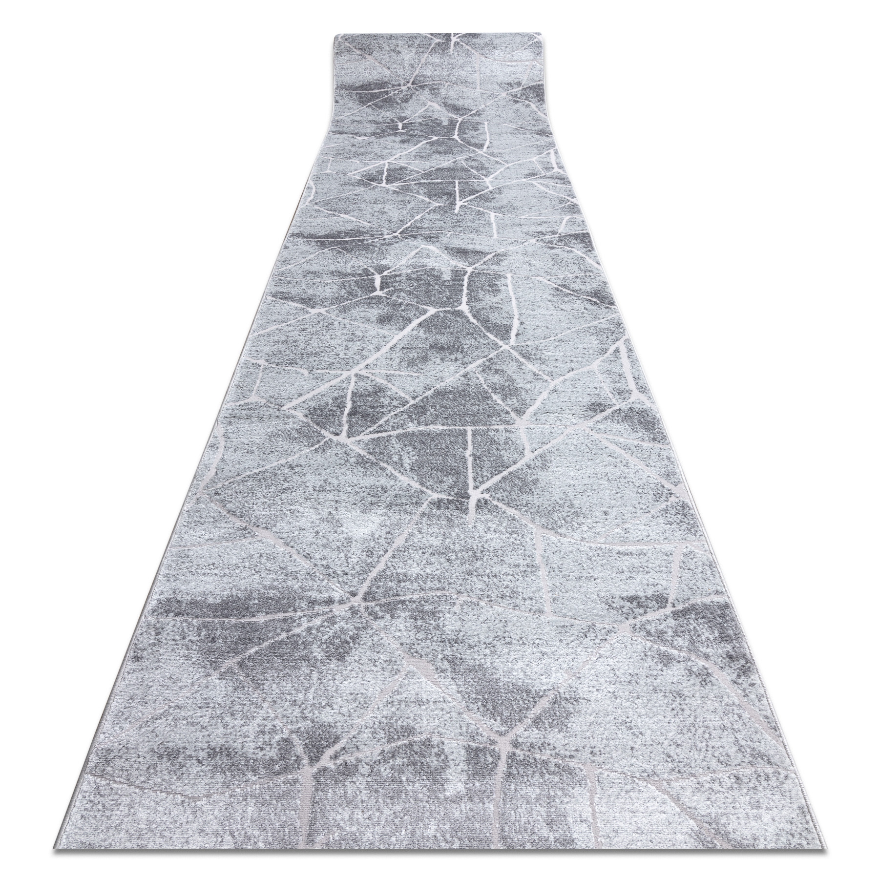Alfombra de pasillo structural mefe 2783 mármol dos niveles de vellón gris 200 cm 200x290 cm