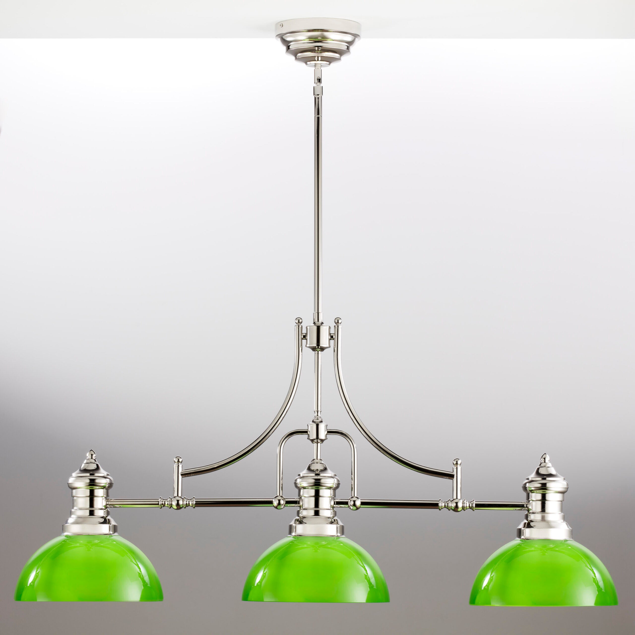 Lampa sufitowa PLATINO niklowana zielona 3xE27x40W metal wym:170x121x30,5cm IP20 Jupiter