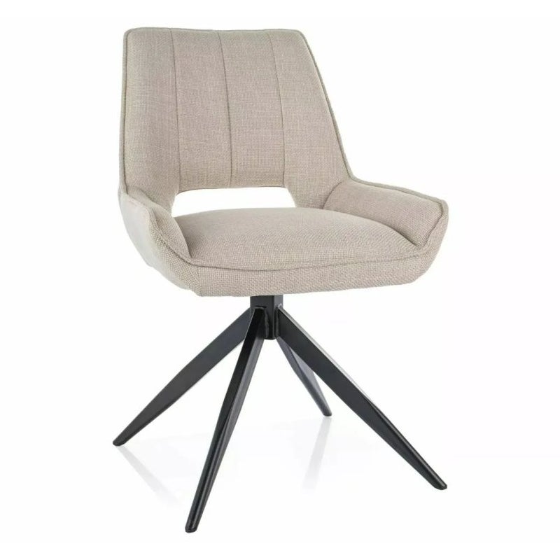 Krzesło tapicerowane TELLO BJORN jasnobeżowe obracane