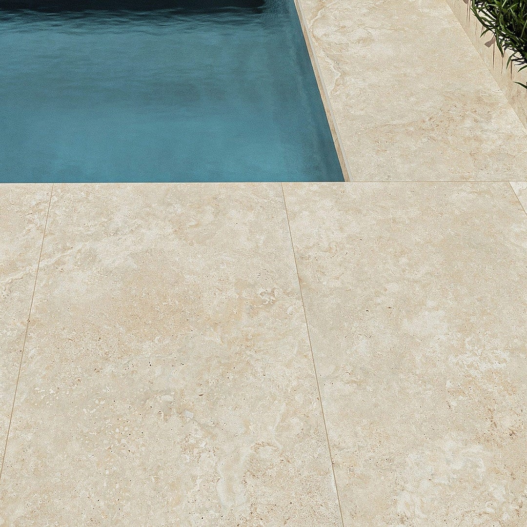 Classico Mandorla - Travertino 20 mm Outdoor - Piastrelle 90x90x2 cm 20 mm - CDO 3002 90x90 GRIP R11 20 mm - 4