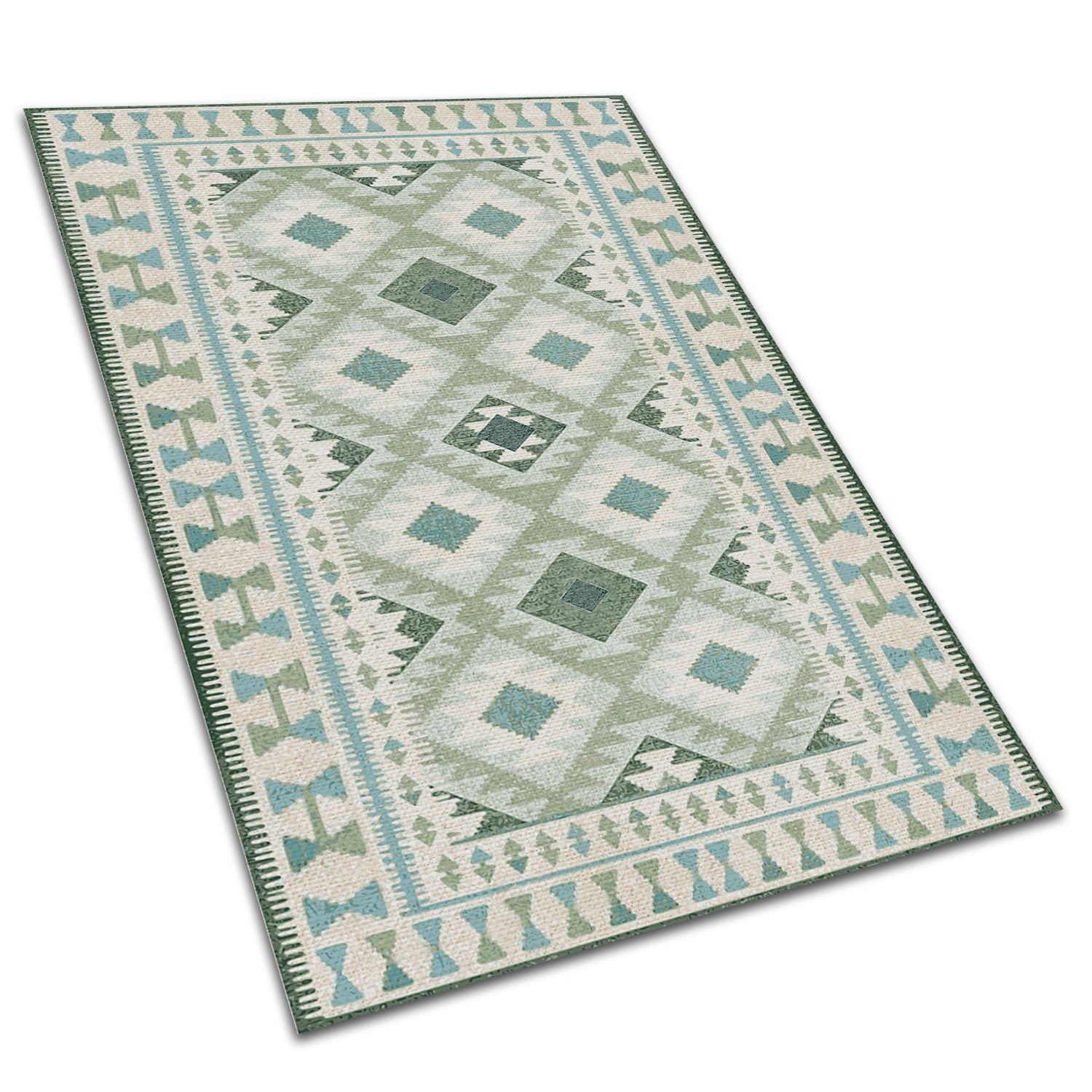 Dywan winylowy zielone romby nowoczesny dywanik winylowy dekoracyjny 100x50 cm – Tulup