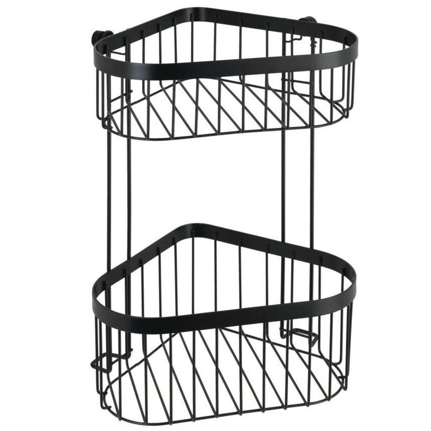 Etagère D´angle 2 Niveaux Acier Noir 23,5x33x18,5 Cm - 4