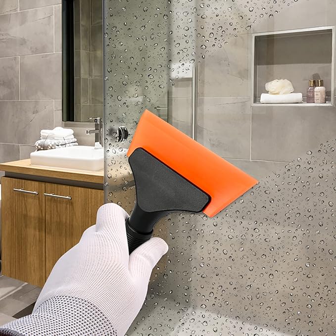 Raclette De Douche En Acier Inox - Lame En Caoutchouc Efficace, Crochet De Rangement, Multi-surfaces