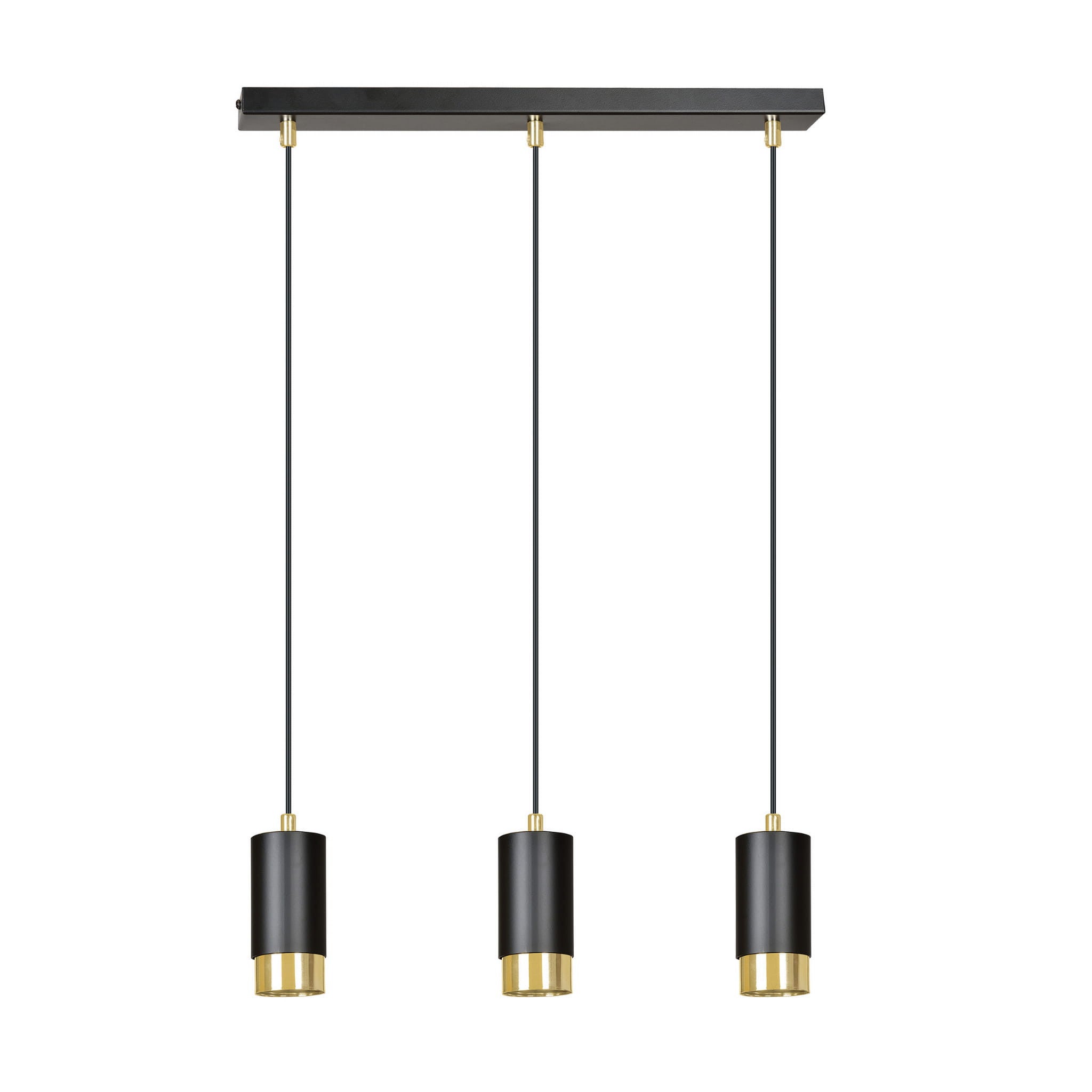 Lampa wisząca Fumiko czarna-złoto 3xGU10x10W wym: 100 x 45 x 8 cm metal Emibig