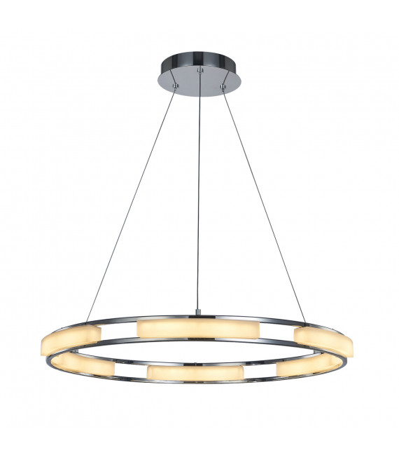 Italux Theodore - Lampada a sospensione moderna a LED cromata, bianco caldo 3000K 2520lm dimmerabile
