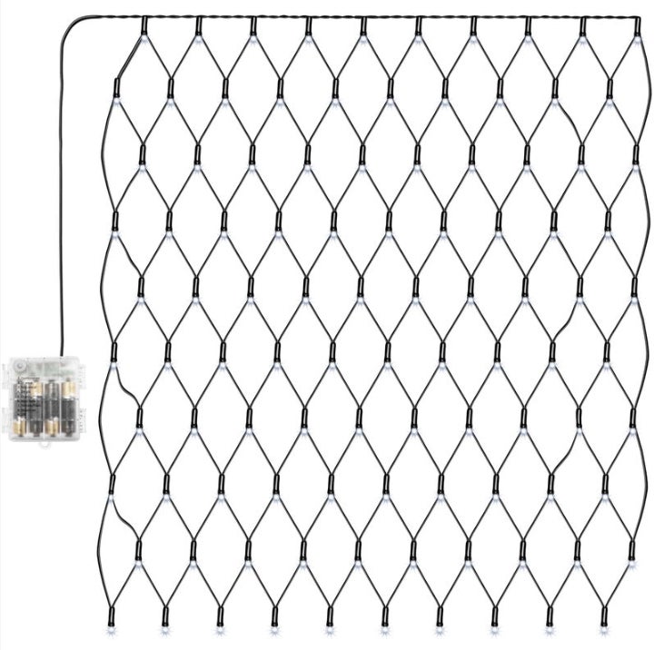 Monzana Girlanda świetlna LED, siatka świetlna, zimna biel, dekoracja świąteczna, oświetlenie zewnętrzne i wewnętrzne, na imprezy, 120x120 cm