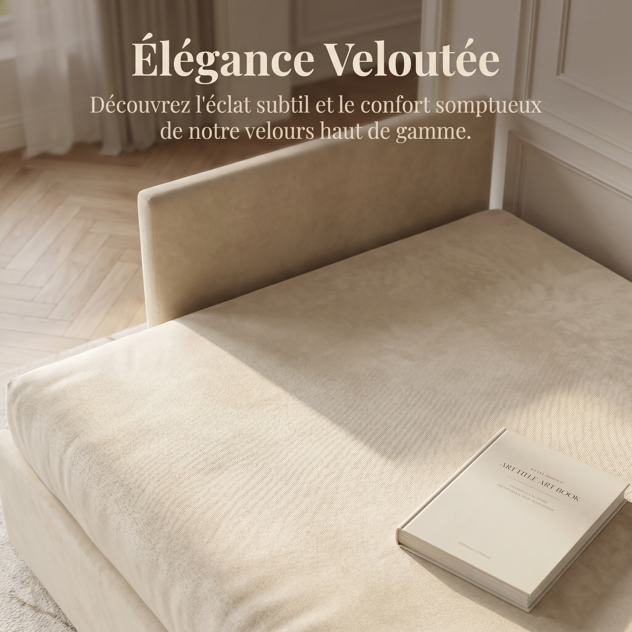 Canapé-lit extensible 90/180 x 200cm 2 Places, canapé convertible rembourré avec sommier à Lattes, velours, beige, sans matelas - 8