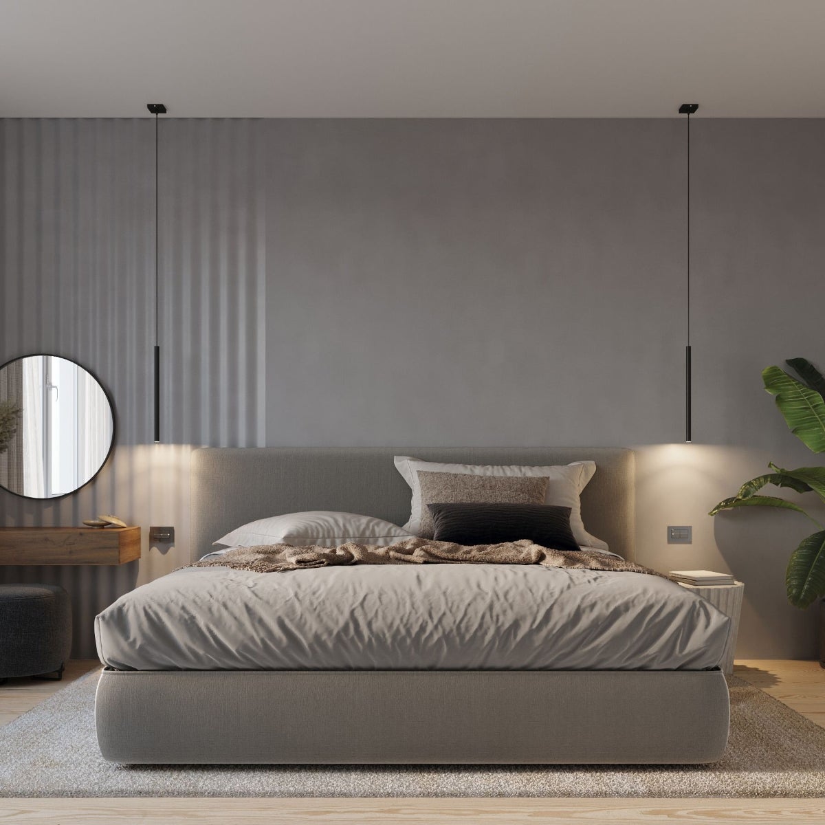 Lampada a sospensione BRILL 3 nero LED con lampadina 3000K - 30x5x90cm Sollux - 5