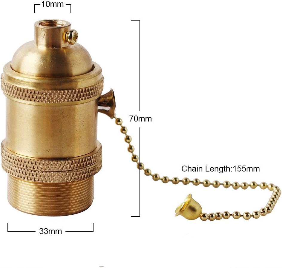 Douille E27 Vintage Laiton Vieilli Avec Variateur De Lumière Et Câble 1,20m - Style Rétro Élégant En Cuivre