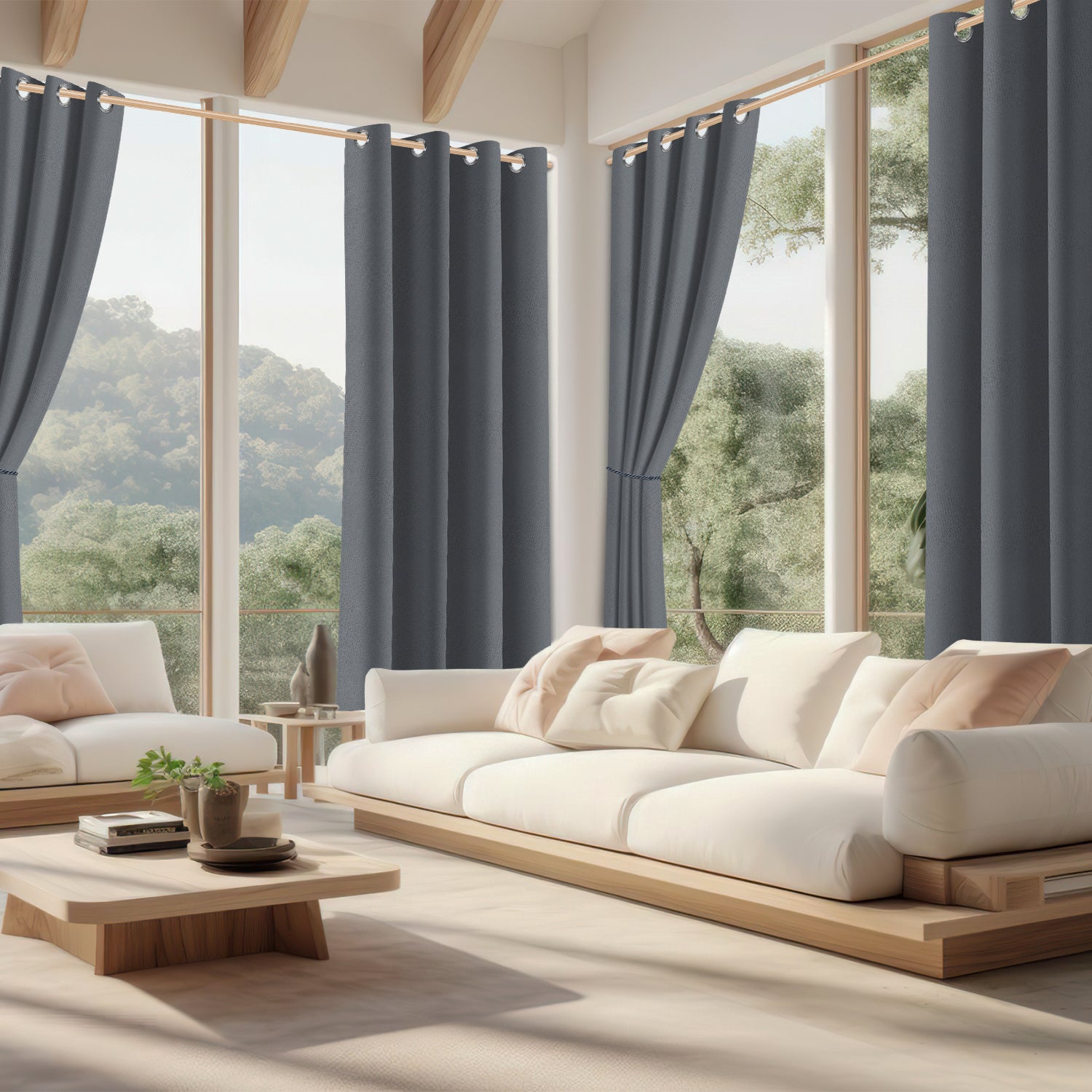 Tenda opaca per esterni e interni con occhielli, giardino patio balcone impermeabile 132 x 274cm Grigio scuro 1 Pannello - 8