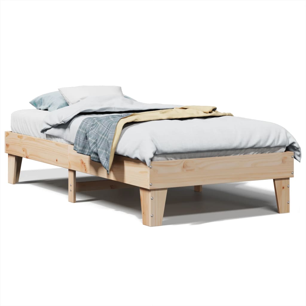 Łóżko Drewniane Rama Łóżka Sofa Brązowe Do Sypialni Pokoju 100x200 cm