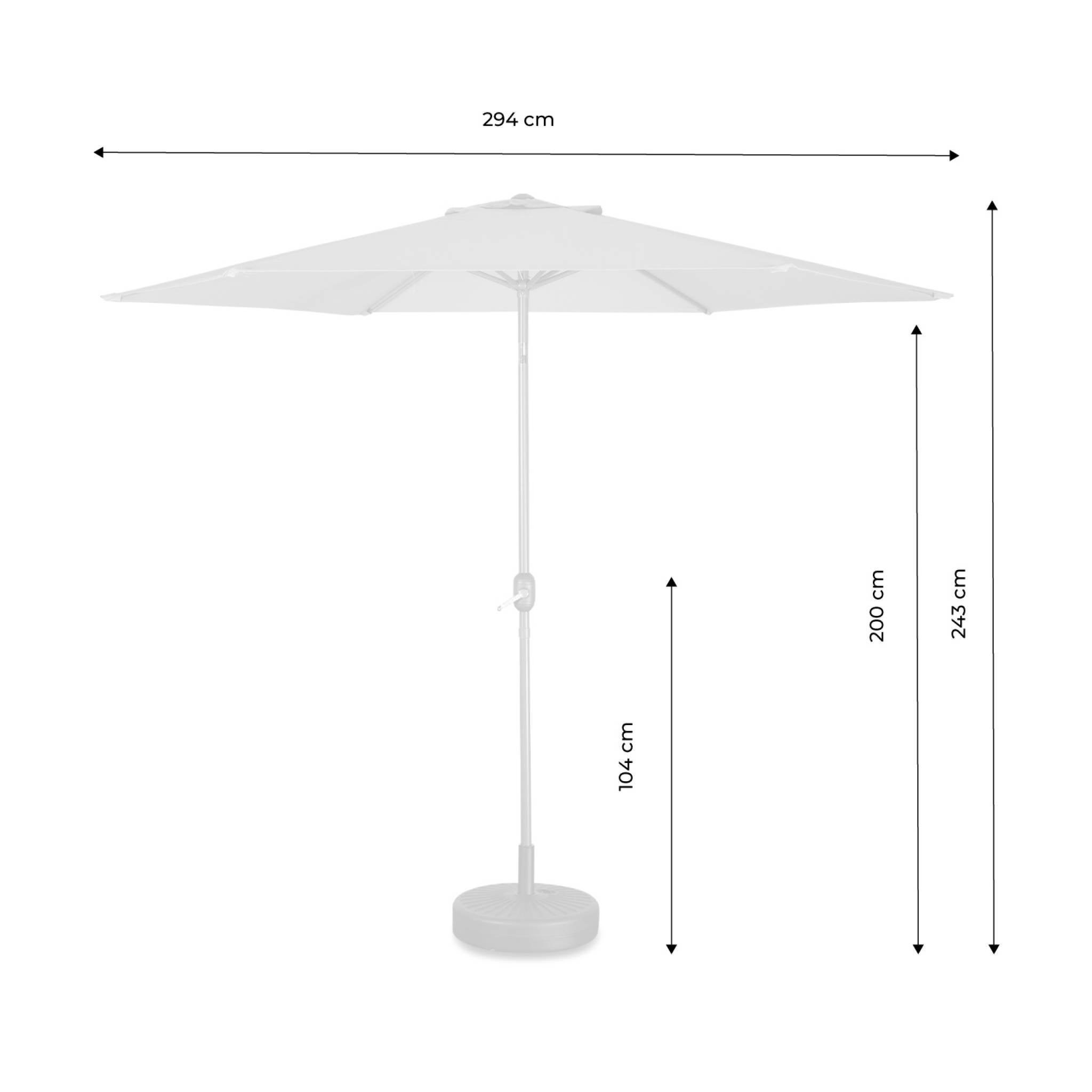 Parasol droit rond Ø300cm - Touquet Sable - mât central en aluminium orientable et manivelle d'ouverture TOUQUET - 4