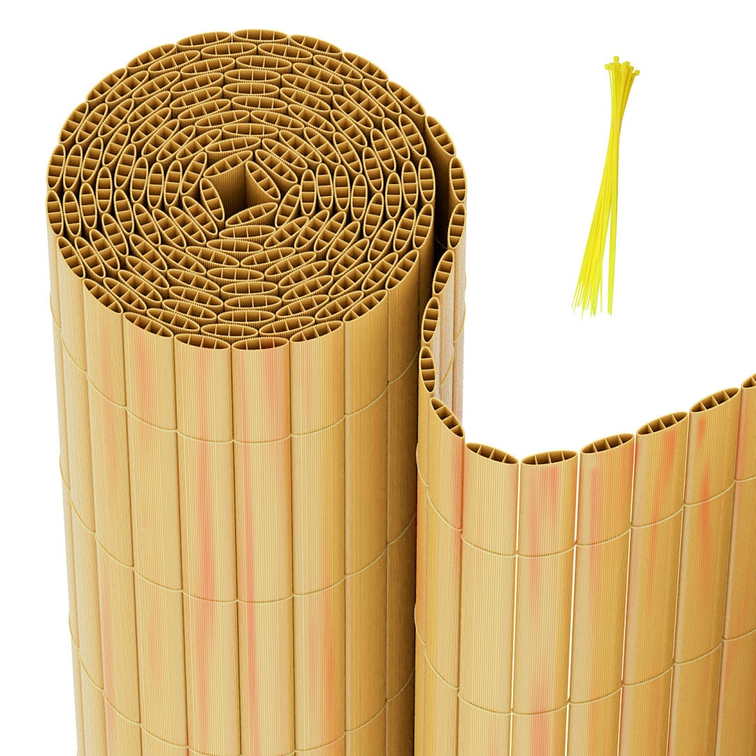 Solidna mata PVC – Zewnętrzna osłona prywatności do ogrodu, tarasu i ogrodzenia Bambus 120 x 1000cm