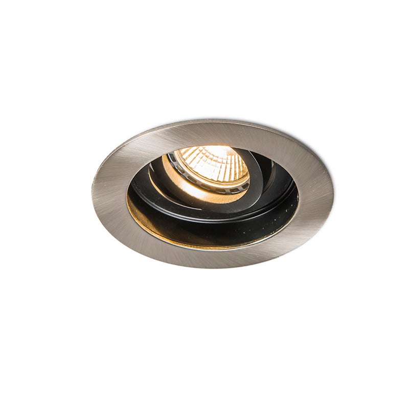 Qazqa reflektory wpuszczane - Rondoo - stal, gu10, max. 50w, kompatybilny z żarówką LED, 10.4cm, okrągły, IP20oświetlenie