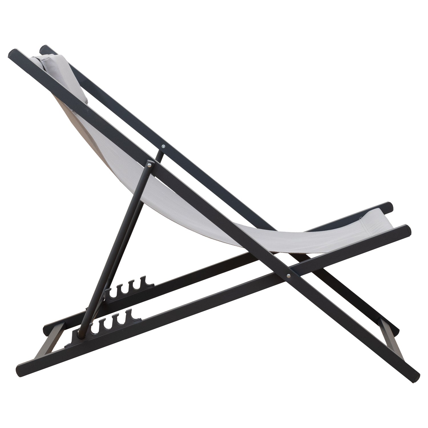 Set di 2 poltrone reclinabili CYPRUS - struttura in textilene grigio/carbone - 6