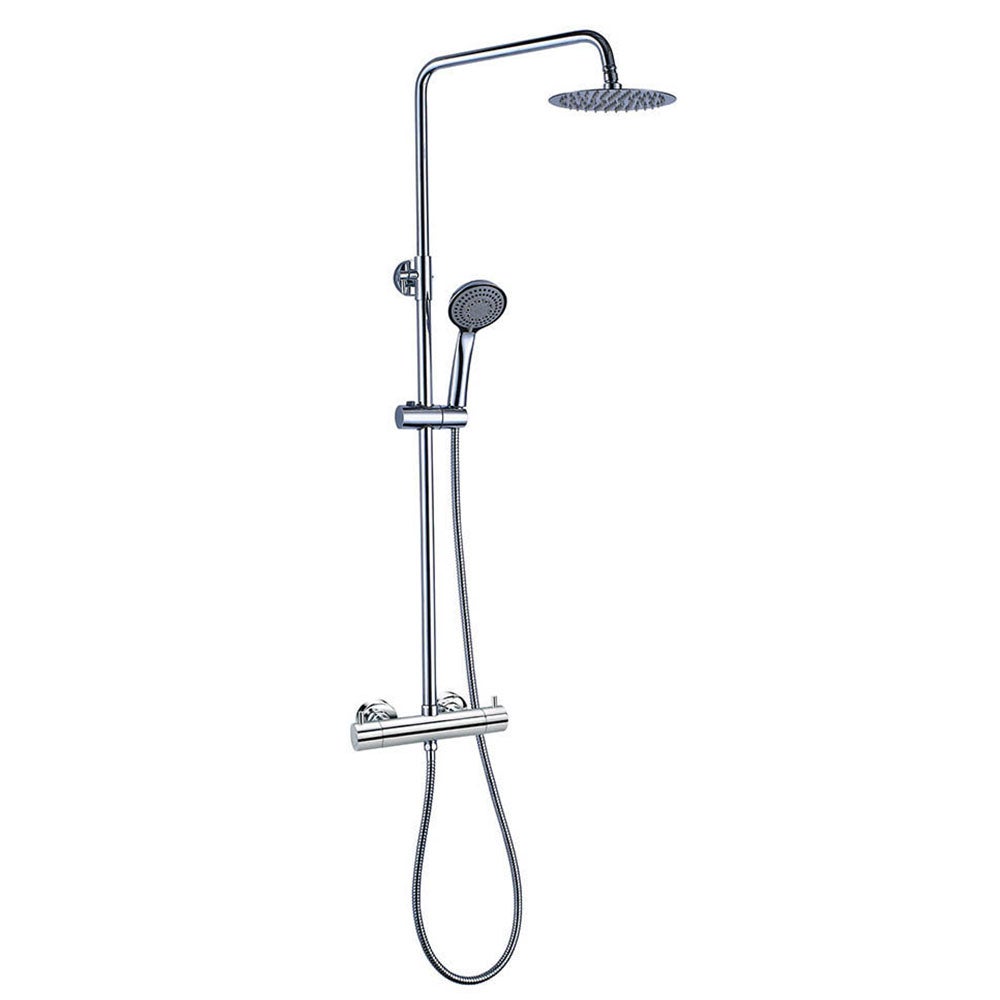 Kibath Columna De Ducha monomando redonda 83-126 cm TOR acabado cromo brillo fabricado en latón - 2