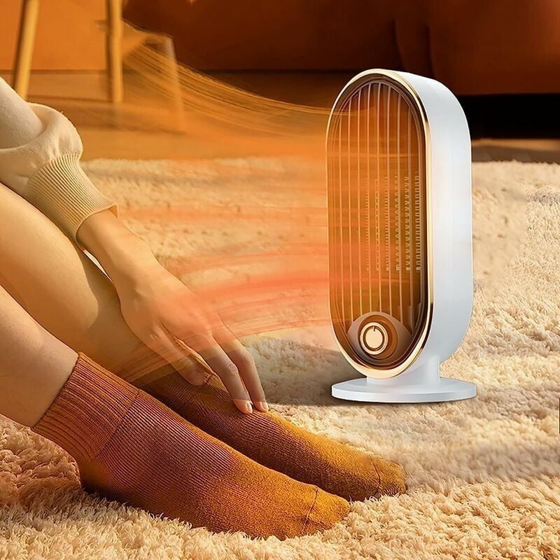 Dogrzewacz, grzejnik elektryczny, regulowany termostat, przenośny cichy grzejnik 800 W, przełącznik ciepłego/zimnego powietrza